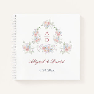 Pastel Peonies Frame Wedding Guest Book