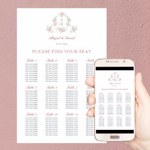 Pastel Peonies Frame Wedding Seating Chart