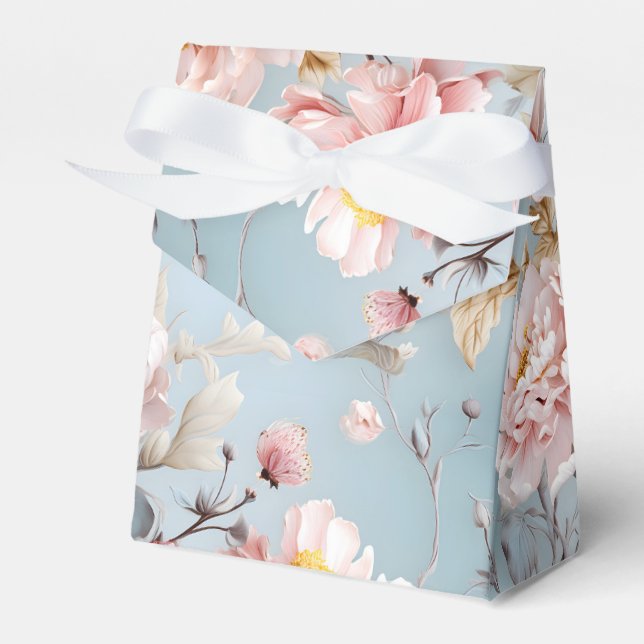 Pastel Peony Favour Box (Front Side)