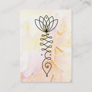 *~* Pastel Peony Healer Massage Reiki Yoga Lotus Business Card