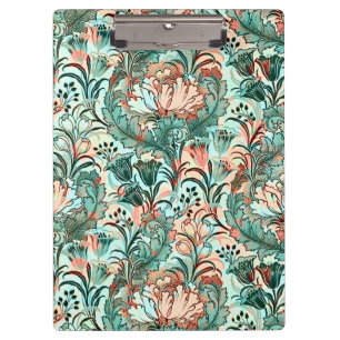 Pastel Peony Tulip Crocus William Morris Pattern Clipboard