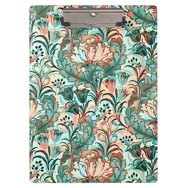 Pastel Peony Tulip Crocus William Morris Pattern Clipboard (Front)