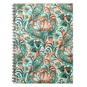 Pastel Peony Tulip Crocus William Morris Pattern Notebook