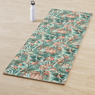 Pastel Peony Tulip Crocus William Morris Pattern Yoga Mat