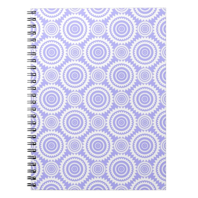 Pastel Periwinkle Blue Geometric Art Pattern Notebook (Front)