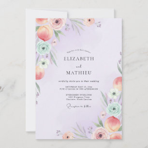 Pastel Periwinkle Foliage Eucalyptus Wedding Invitation