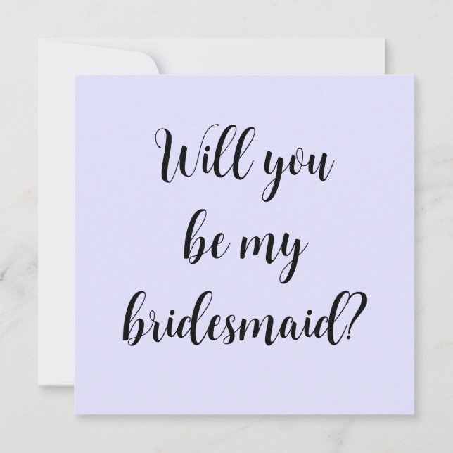 Pastel Periwinkle Purple Bridesmaid Note Card (Front)