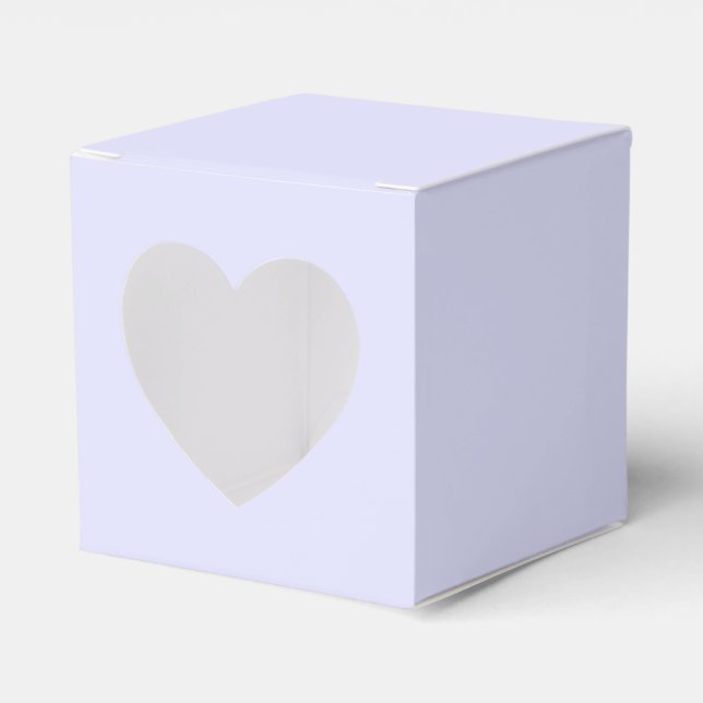 Pastel Periwinkle Purple Heart Favour Box (Front Side)