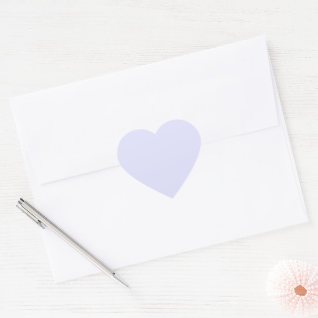 Pastel Periwinkle Purple Heart Sticker (Envelope)