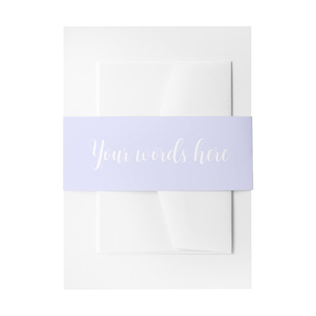 Pastel Periwinkle Purple Invitation Belly Bands Band (Front Example)
