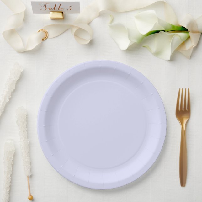 Pastel Periwinkle Purple Paper Plate (Wedding)