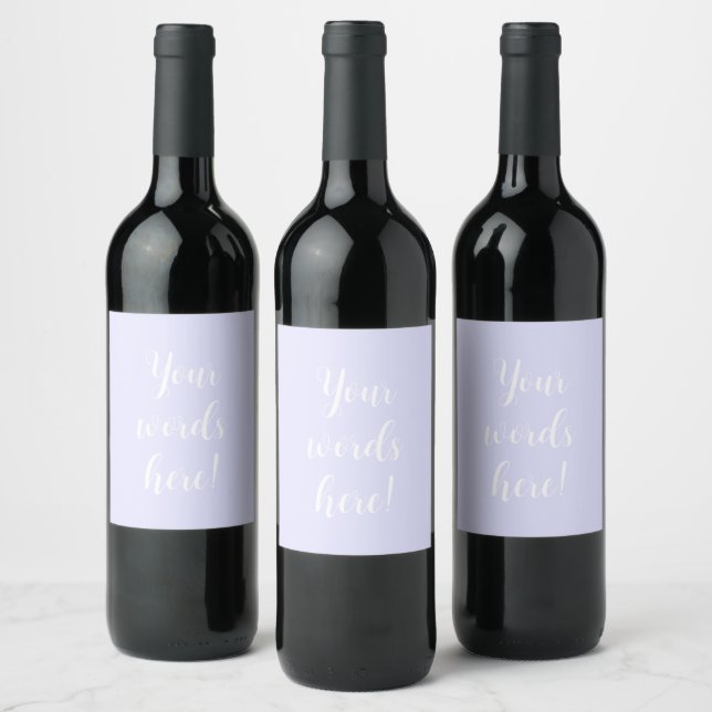 Pastel Periwinkle Wine Labels (Bottles)