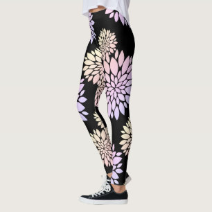 Pastel Petals Flower Pattern Leggings