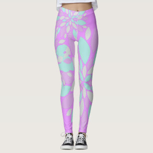 Pastel Petals Flower Pattern Leggings