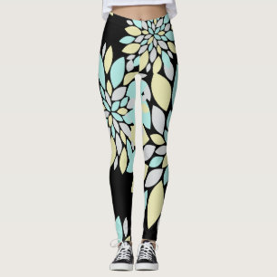 Pastel Petals Flower Pattern Leggings