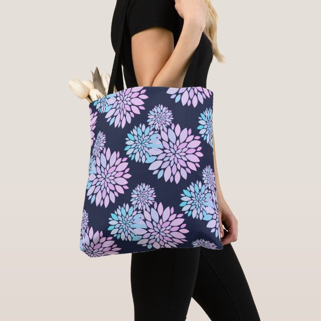 Pastel Petals Flower Pattern Tote Bag (Close Up)