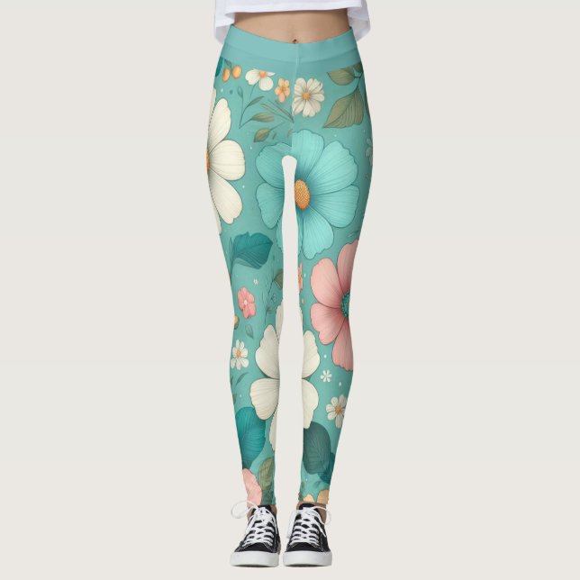 Pastel Petals Leggings (Front)