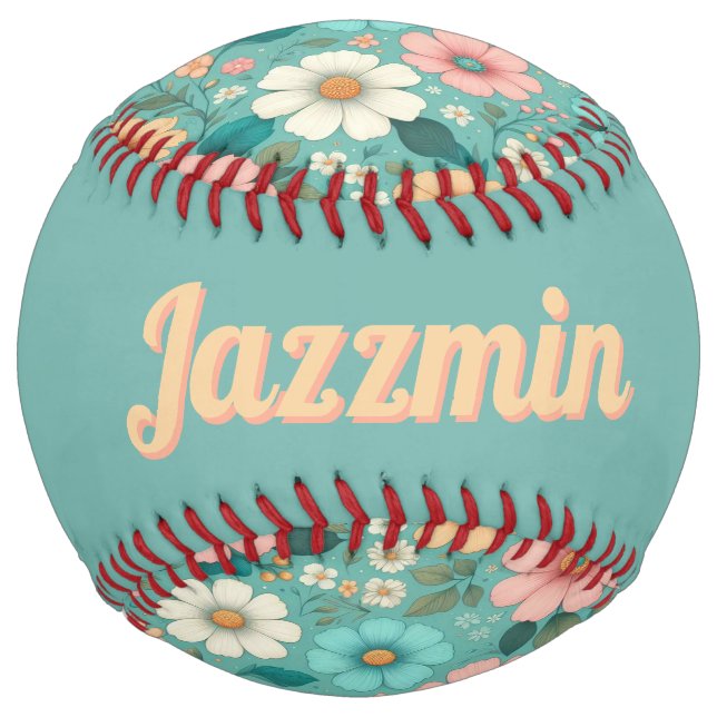 Pastel Petals (personalised) Softball (Back)