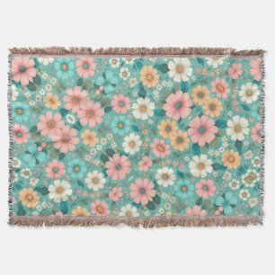 Pastel Petals Throw Blanket