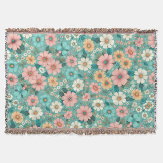 Pastel Petals Throw Blanket