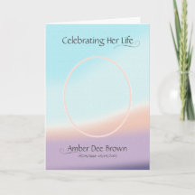 Pastel Photo Funeral Obituary Folded Program