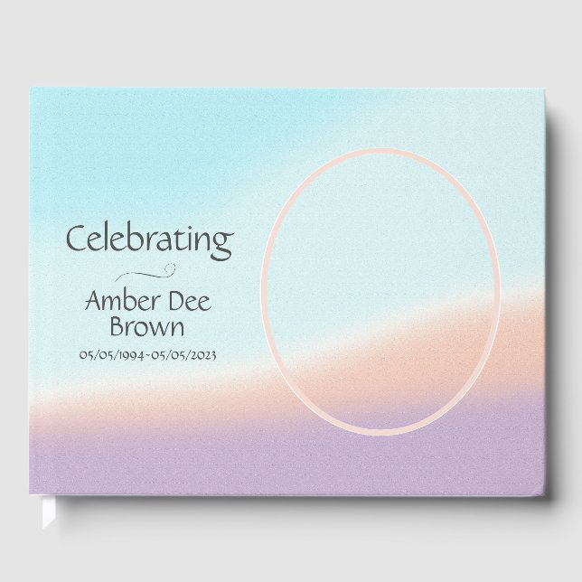 Pastel Photo Life Celebration Guest Book (Front)