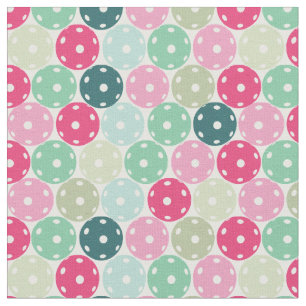 Pastel Pickleballs on white - customisable fabric