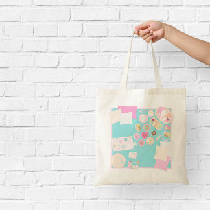 Pastel Picnic Scene Tote Bag