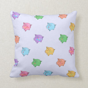 Pastel Pig Pattern Cushion