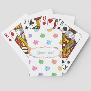 Pastel Pig Pattern Playing Cards