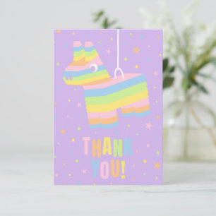 Pastel Pinata Birthday Thank You Card