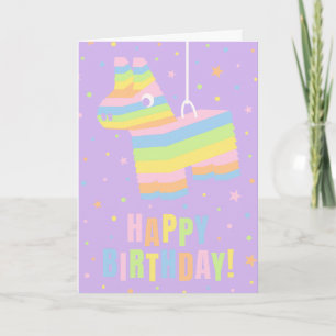 Pastel Pinata Happy Birthday Card