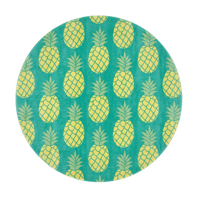 Pastel Pineapples Cutting Board (Front)
