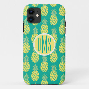Pastel Pineapples Monogram iPhone 11 Case