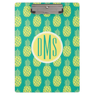 Pastel Pineapples Monogram Clipboard