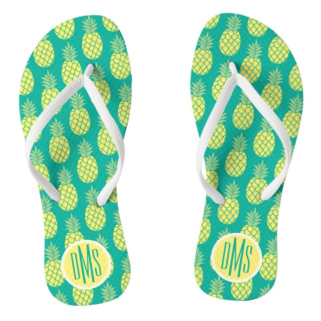 Pastel Pineapples | Monogram Jandals (Footbed)