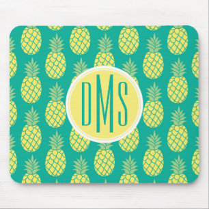 Pastel Pineapples Monogram Mouse Pad