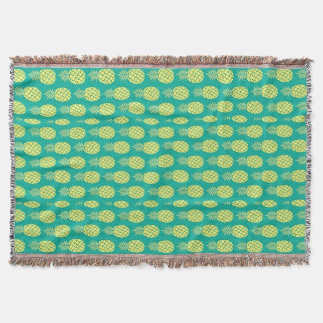 Pastel Pineapples Throw Blanket (Front)