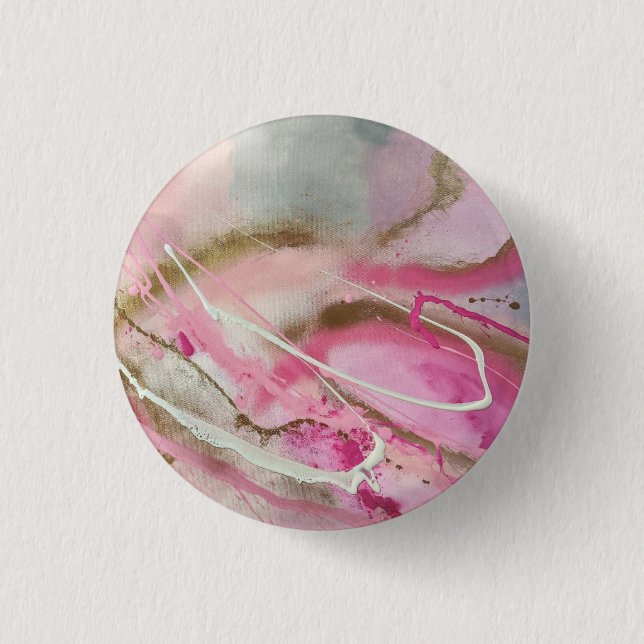 Pastel Pink Abstract Art on Canvass 3 Cm Round Badge (Front)