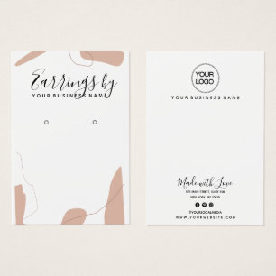 Pastel Pink Abstract Earring Display Card
