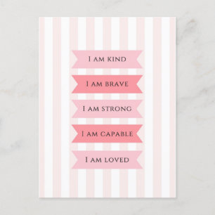 Pastel Pink Affirmations Postcard