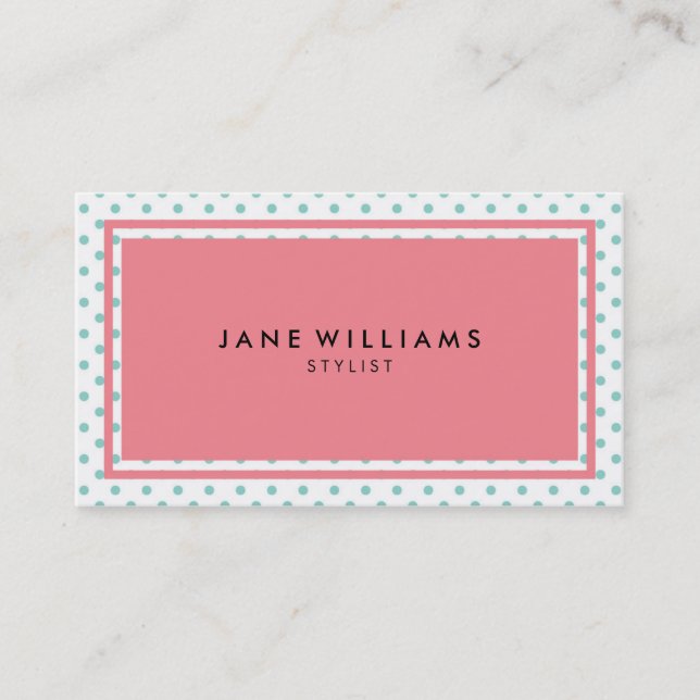 Pastel Pink and Blue Business Card (Front)