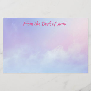 Pastel Pink and Blue  Cloud Background  Stationery