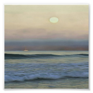 Pastel Pink and Blue Dalyan Beach Sunset Photo Print