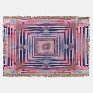 Pastel Pink and Blue kaleidoscope Throw Blanket