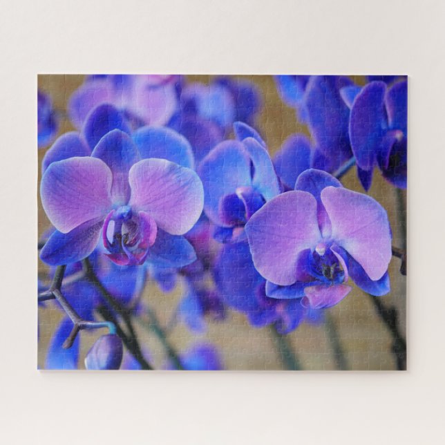 Pastel Pink and Blue Orchids Jigsaw Puzzle (Horizontal)
