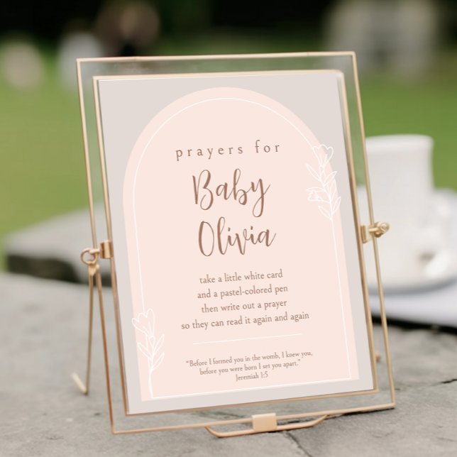 Pastel Pink and Copper Brown Prayers for Baby Sign (Creator Uploaded)