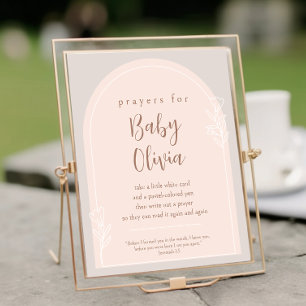 Pastel Pink and Copper Brown Prayers for Baby Sign