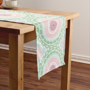 Pastel Pink and Green Mandala  Medium Table Runner