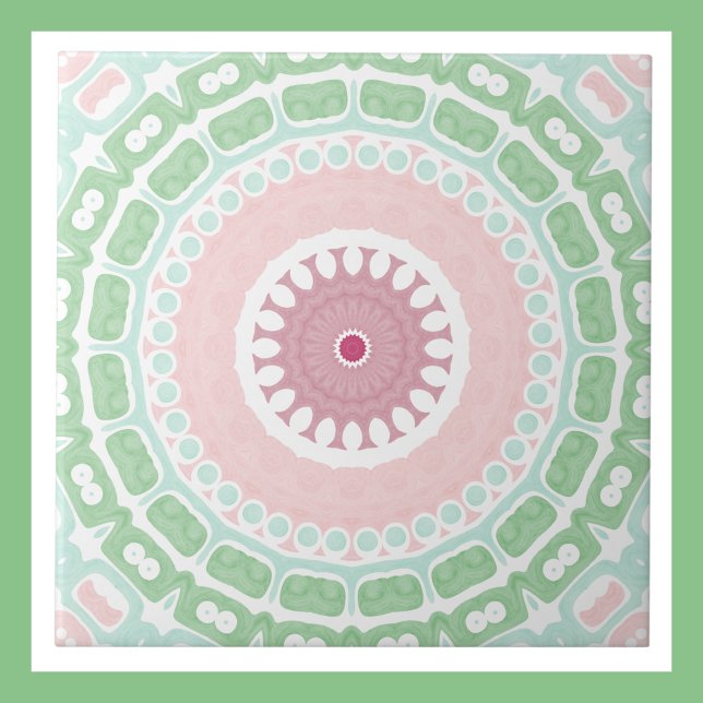 Pastel Pink and Green Mandala  Tile (Creator Uploaded)
